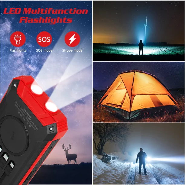 Outputs Qi with Power Port Flashlight USB 4 IPX4 LED 3 For Inputs 15W Bank K30i Solar 20000mAh 5G Built-in Charger Portable Xiaomi 5V/3A Redmi External Battery Wireless C 6 Cables Solar Waterproof