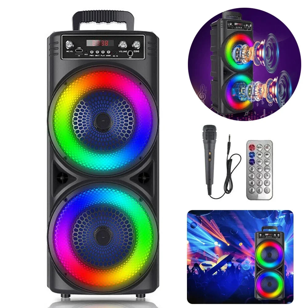 8-inch Loud Bluetooth Speaker 6000W Speaker -FM/AUX/MP3/USB System Party Party Heavy Portable Bass Subwoofer Mic & Dual Sound TIANLAIMEI