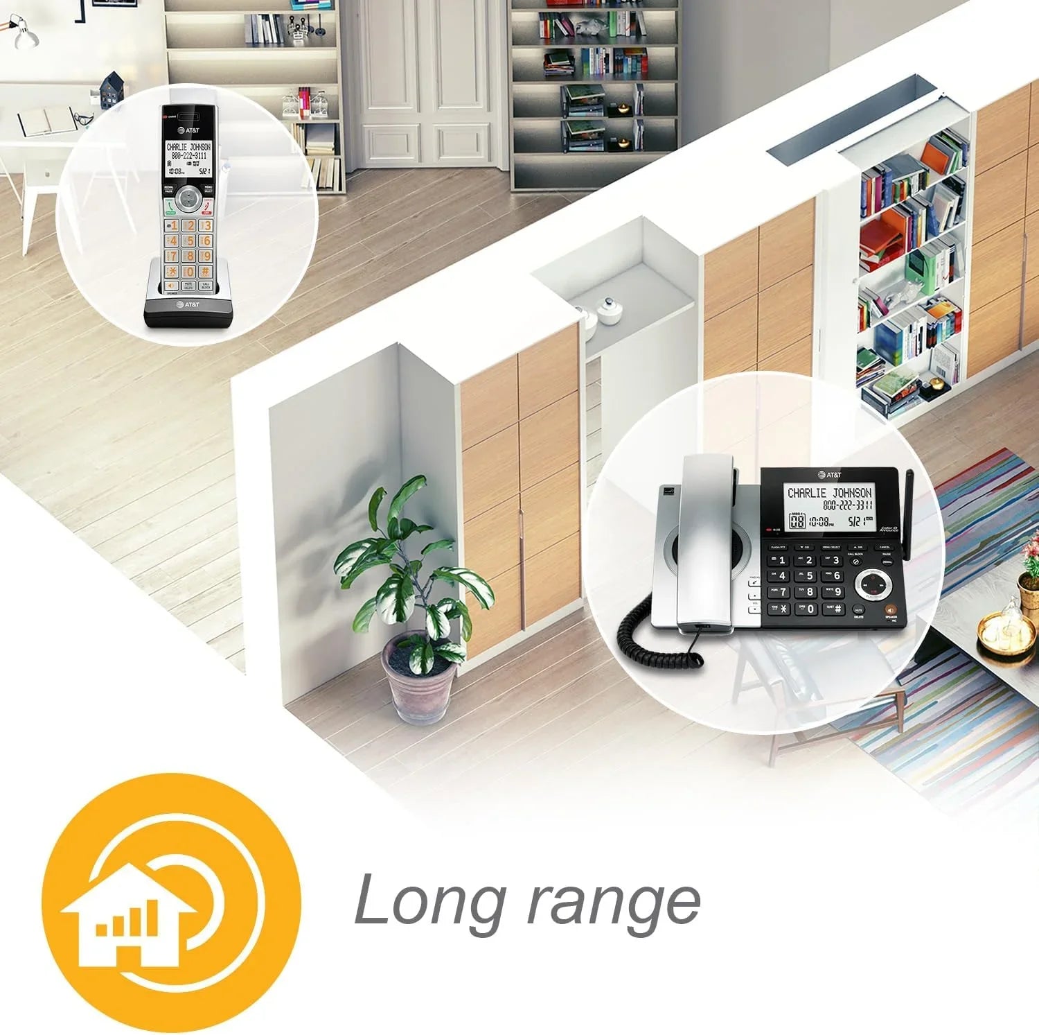 Handset Expandable Call with Blocker, Corded/Cordless with Smart Phone 1 CL84107 Black/Silver AT&T 6.0 DECT