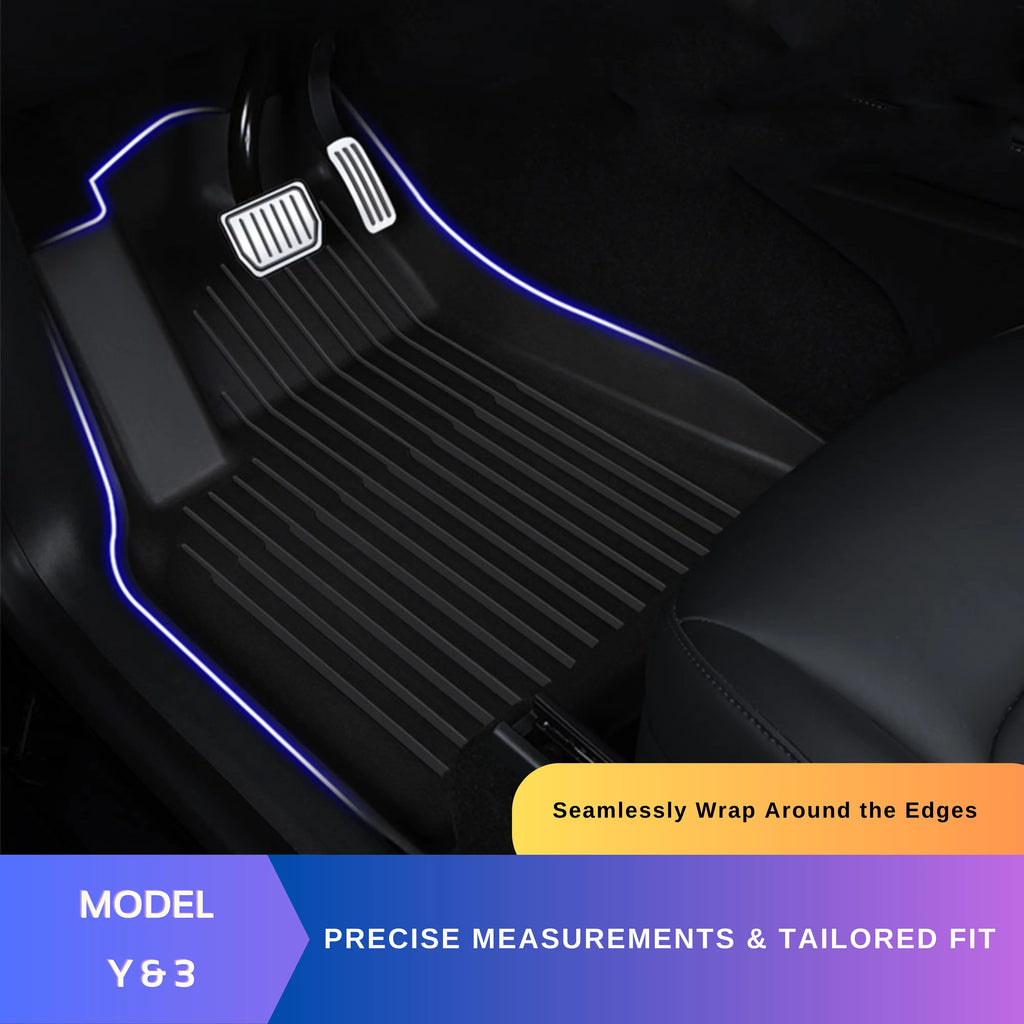 for 2020-2023 All Mat Floor climate Cargo Car Trunk 6-Piece BunnyBird Tesla Liner Accessories TPE Mat Model 3-5-Seater