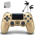 Earbuds DualShock - With Wireless New 4 Bundle Gold - BOLT Blue Controller PlayStation Like AXTION
