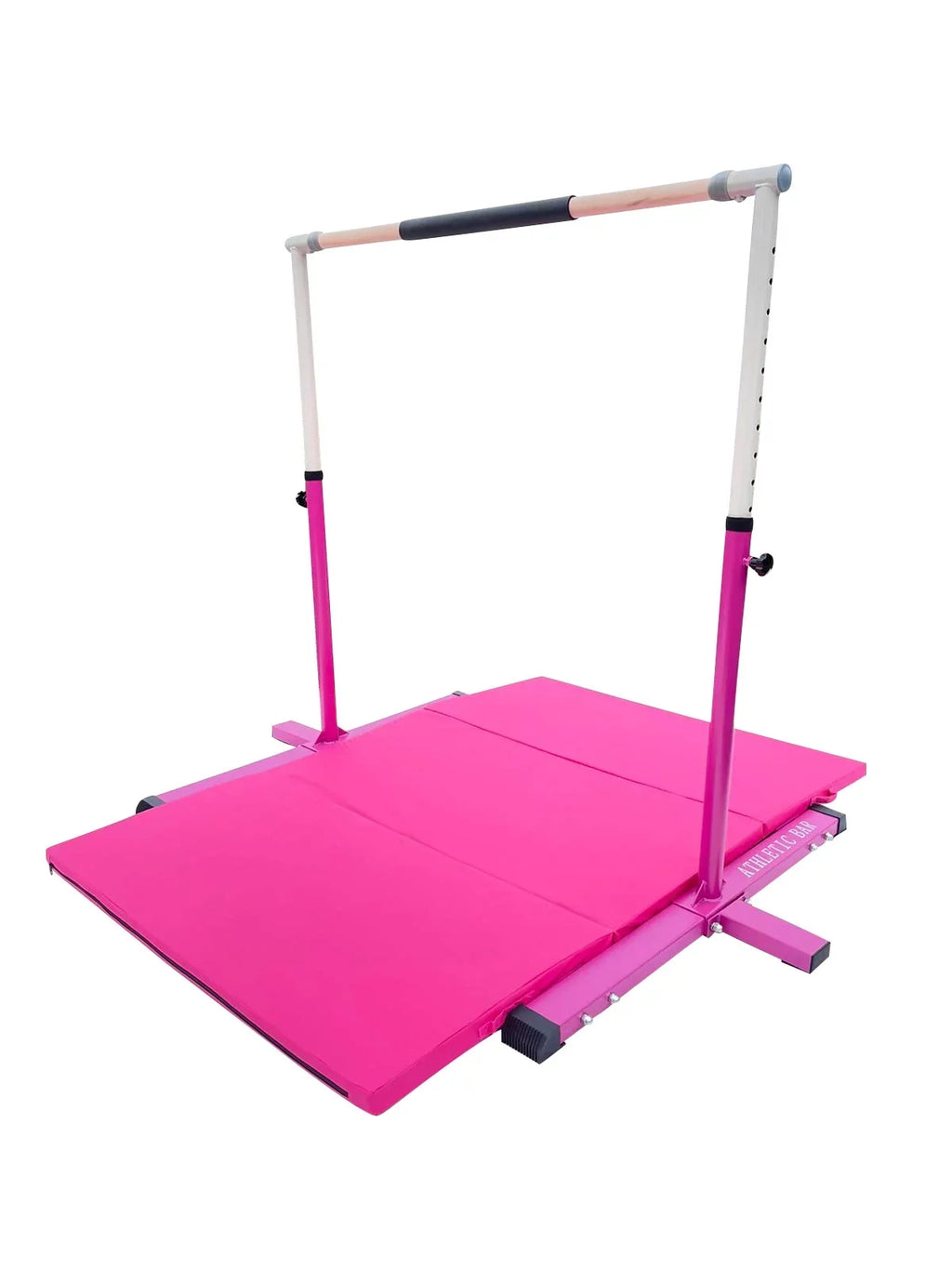 Height Kids Bar Gymnastic Cushioned Handrail, Athletic Adjustable to Gymnastics Training Pink Gymnasts Horizontal FT Kip Bar, for 6’x4’ Bar Gymnastics Mat 5 3 Expandable Bar with for Junior Bar and