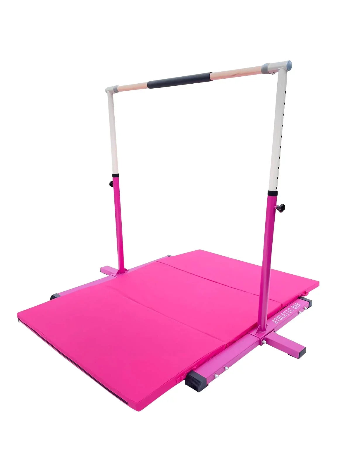 Height Kids Bar Gymnastic Cushioned Handrail, Athletic Adjustable to Gymnastics Training Pink Gymnasts Horizontal FT Kip Bar, for 6’x4’ Bar Gymnastics Mat 5 3 Expandable Bar with for Junior Bar and