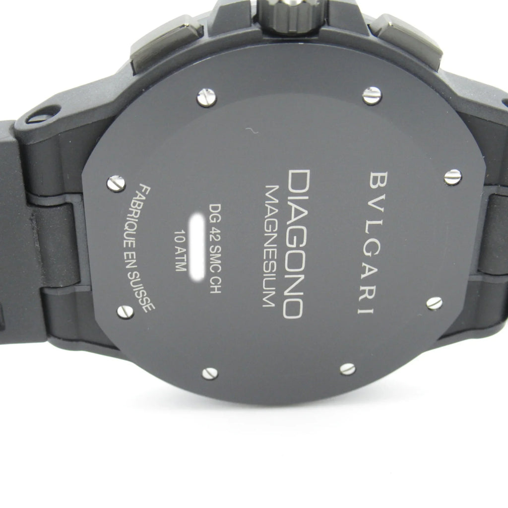Black DG42SMCCH watch Magnesium (Good) Watch Pre-Owned belt Chrono BVLGARI Mechanical Wrist Rubber Watch Diagono Automatic Wrist DG42SMCCH mag