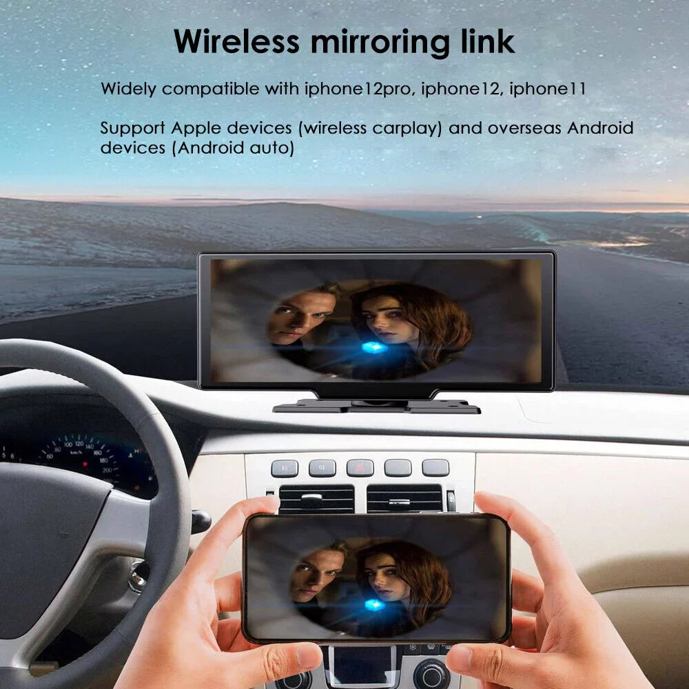JLLOM 10.26inch Wireless USA Dash 2K Screen Auto 1080P Touch Cam Android CarPlay Car