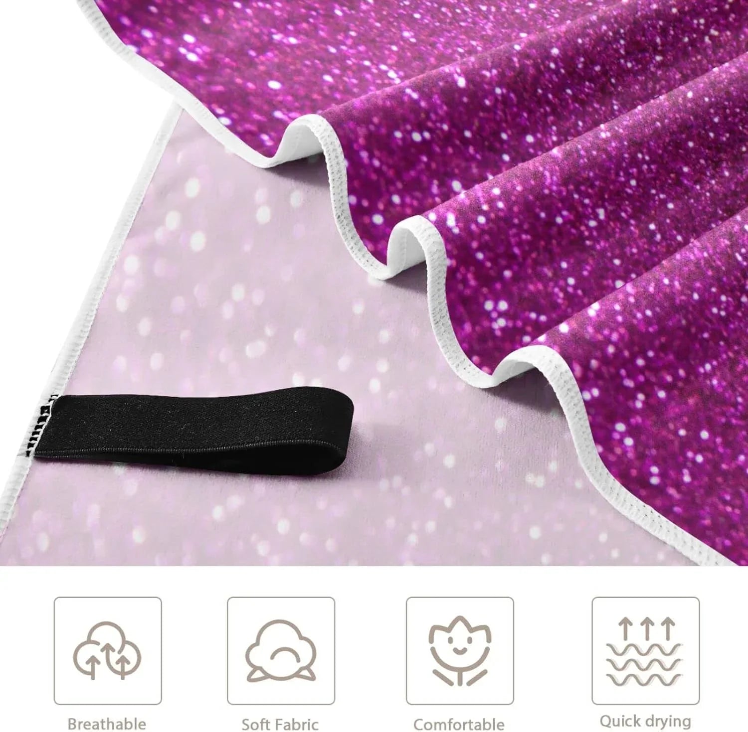Blanket, Bestwell Swim Texture Dry Beach Towel Thin 30”X60” Towel Quick Sand Bath Free Lightweight Pool Multipurpose Oversized Glitter Shower Yoga Towel Towel, Microfiber