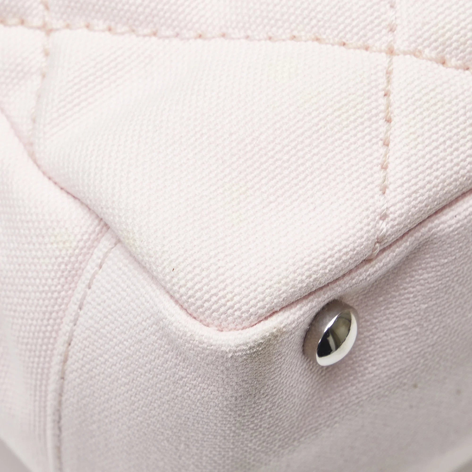Pink Tote Authenticated Bag Fabric Tote (Good) Paris-Biarritz Unisex Pre-Owned Canvas Small