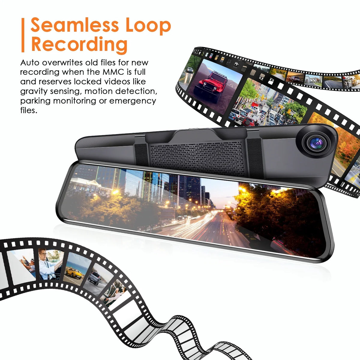 Monitor Dual 4K Lens DVR with Recorder Night Camera Parking Cam G-Sensor, HD Dash Angle Vision, 170° iMounTEK Car