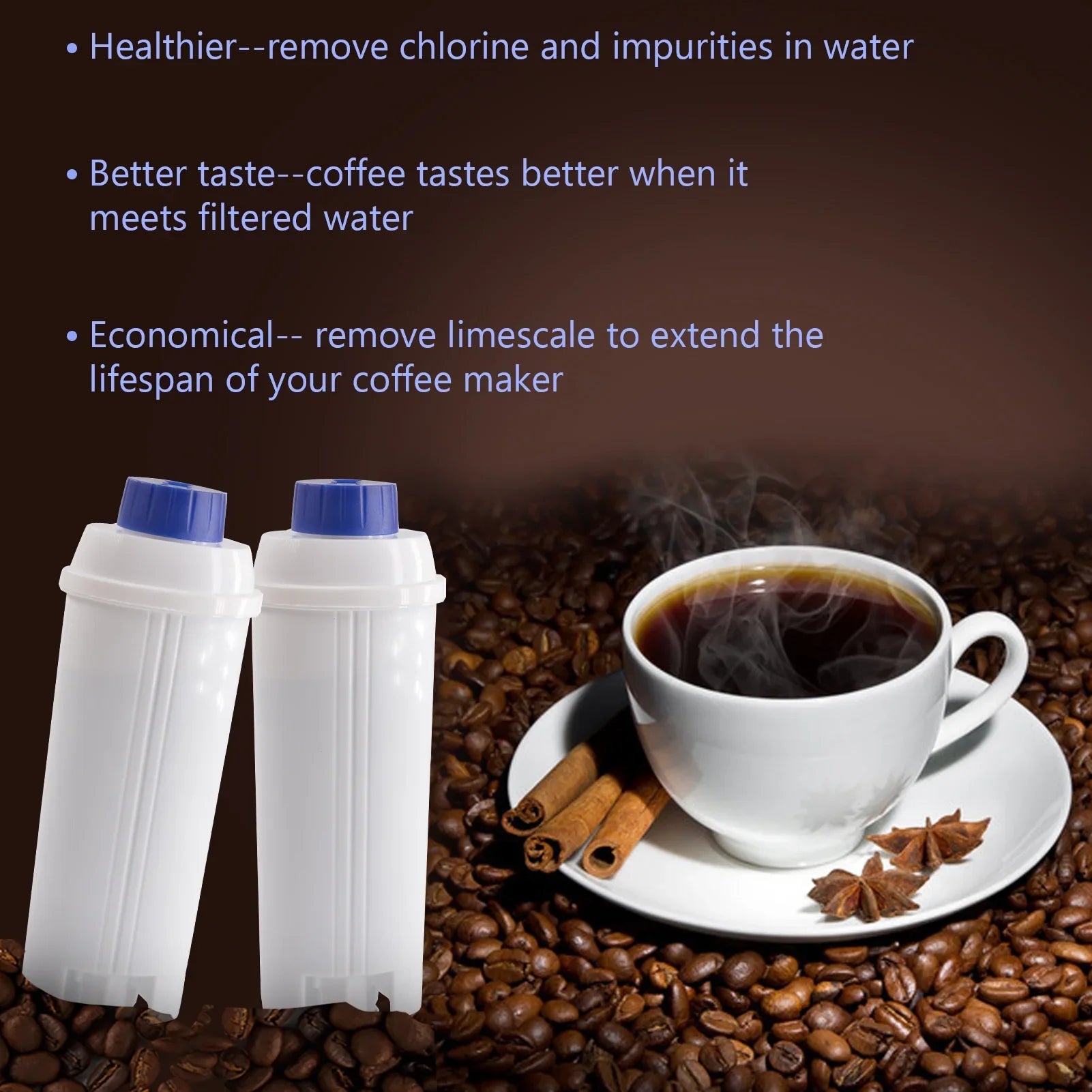 Coffee with for Replacement Filter Coffee C002 Machine Maker Filter Machine Compatible Filter liquid Replacement DSL Coffee Delonghi Coffee Maker Cartridge 4Pcs Filter Accessory