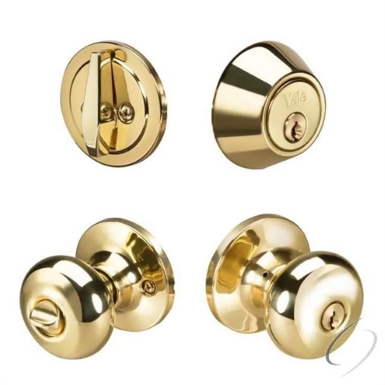 Single Cylinder YR837SN605 Entry Sinclair Deadbolt Knob Finish with and Combo Yale Bright Keyway Kwikset Brass