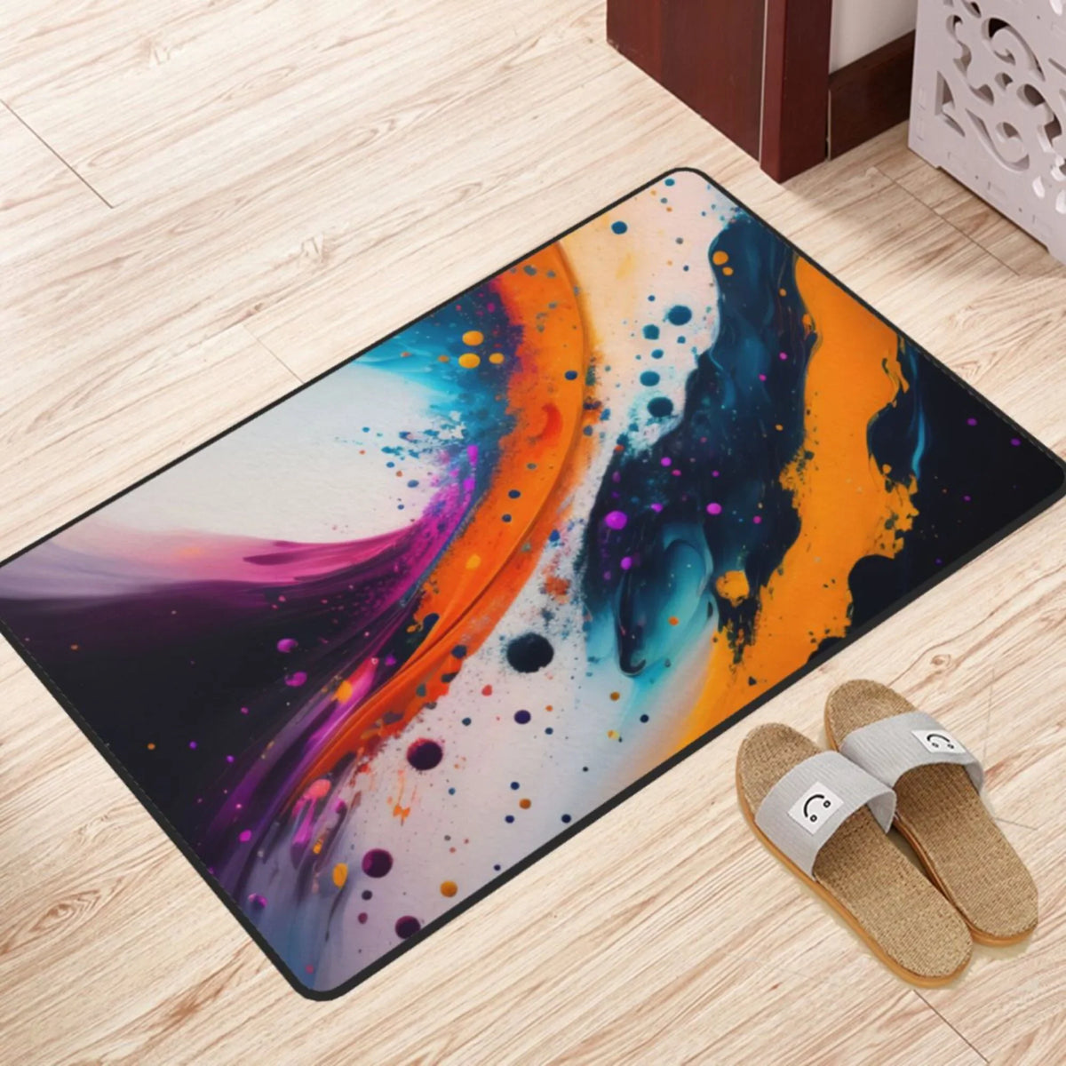XMXY Living Kitchen for Area Rugs exterior 36"x24" Blaze Non-slip Floor , Texture Mat Sink Entrance Doormat Indoor Rug Area Room Fractal Facecloth