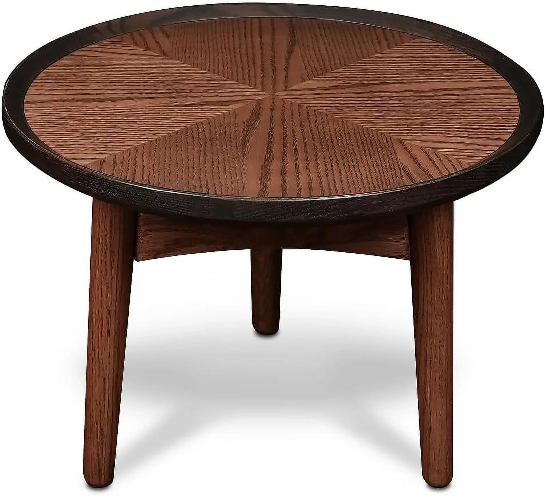 Table, Solid Coffee CONSDAN Balcony with Round Side - Feet Structure Hardwood Wood Living Table Nesting Room, Table Solid Standard Bedroom, & Oak for