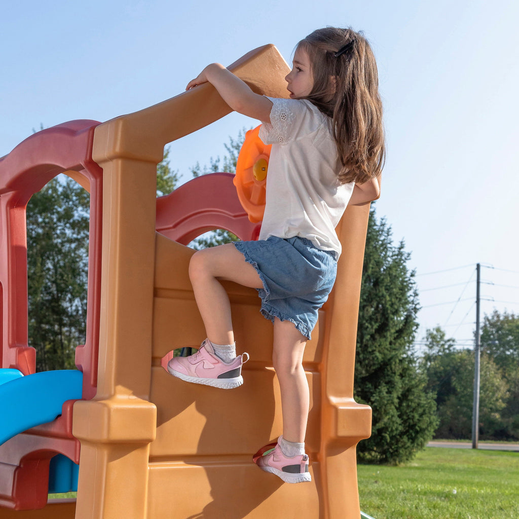 Toddlers Play Double Slide Climber, Up Step2