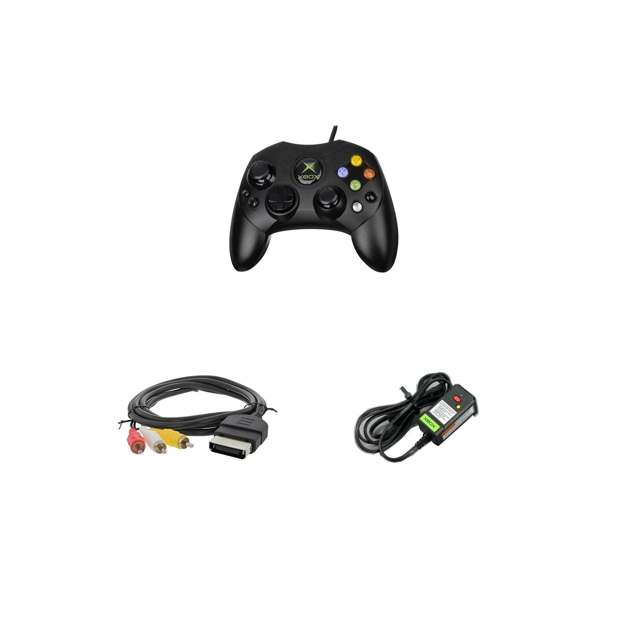 and Power with AV Xbox Console Microsoft Controller, Pre-Owned Original Supply, Cable,Black