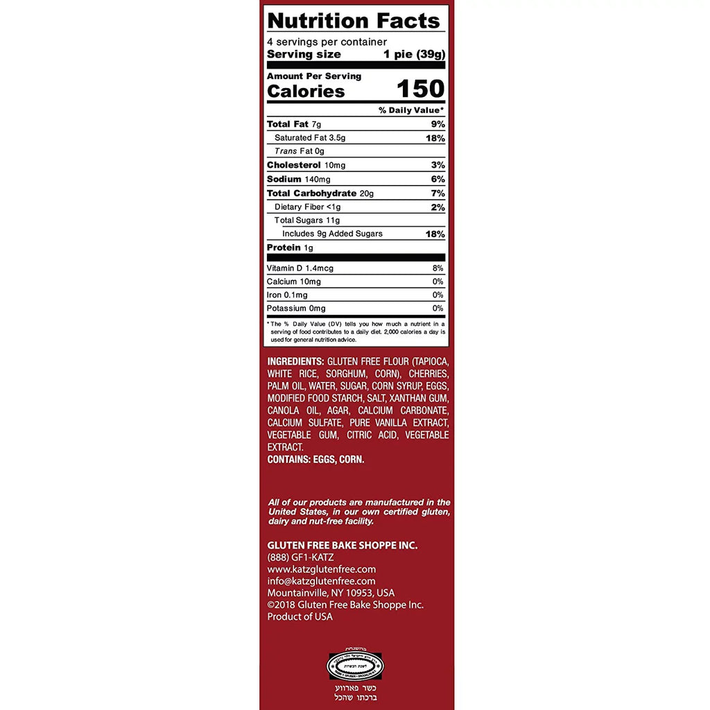 Free Gluten Gluten Katz Mini | Soy | Free, Free, Free, Kosher Each) Pies Dairy Nut Ounce Free,
