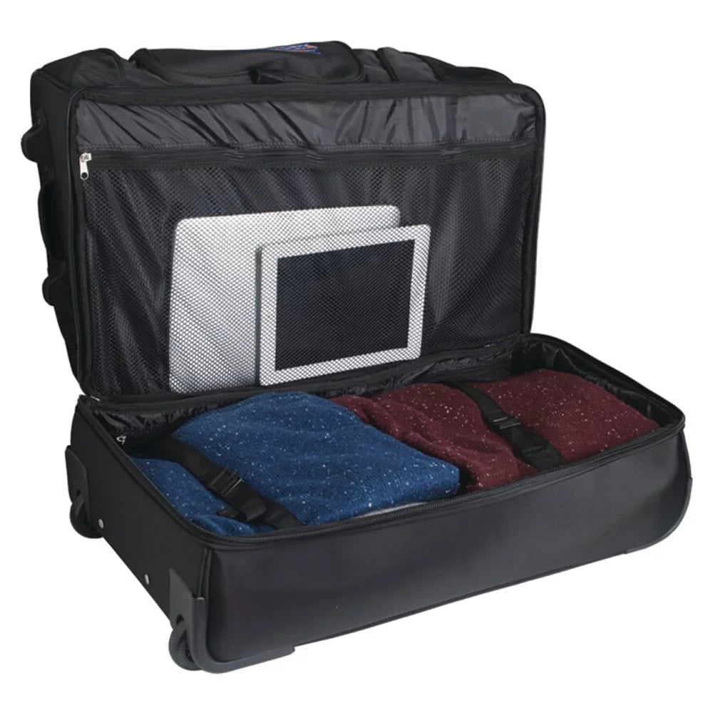 2-Wheel Bag Bottom Black Badgers Rolling 27'' Wisconsin Drop Duffel MOJO