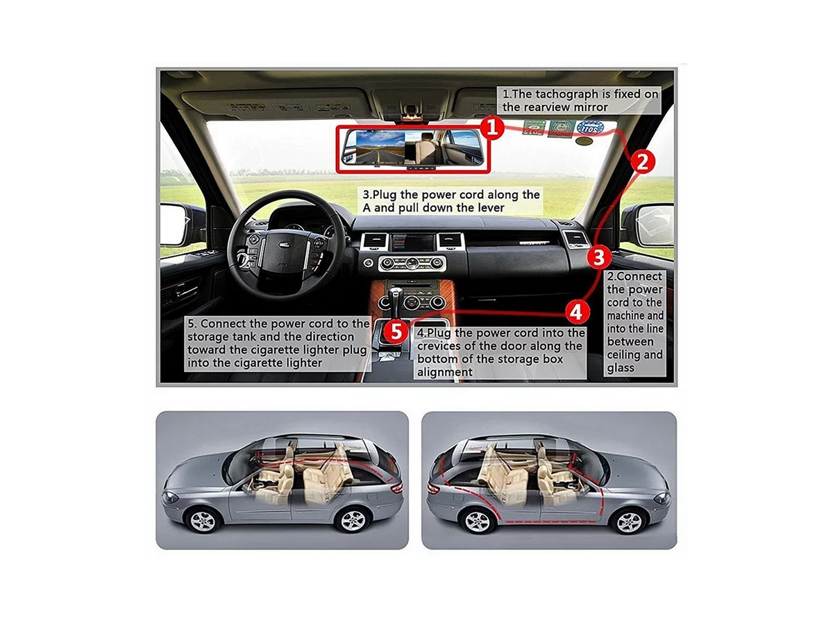 Rearview Dual Rear And Mirror Car Front Monitor H1688 Cam HD Vehicles DVR 4.2 1080P Inch Camera Lens For Recorder Dash