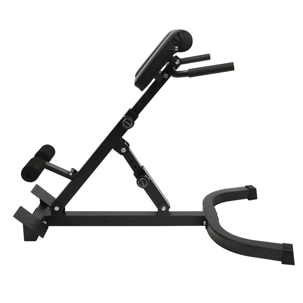 Adjustable Back Machine, Bench Roman in Multi-Functional Extension Hamstring Bench Chair Hyperextension 40.55*27.55*44.48 - Black