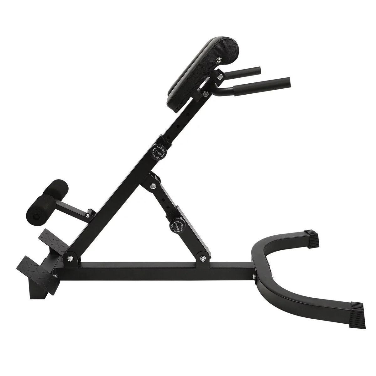 Adjustable Back Machine, Bench Roman in Multi-Functional Extension Hamstring Bench Chair Hyperextension 40.55*27.55*44.48 - Black