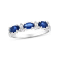 Creations Louis - CTW Gold 8.5 Band, dimension 14K White Diamond & 1.05 Sapphire