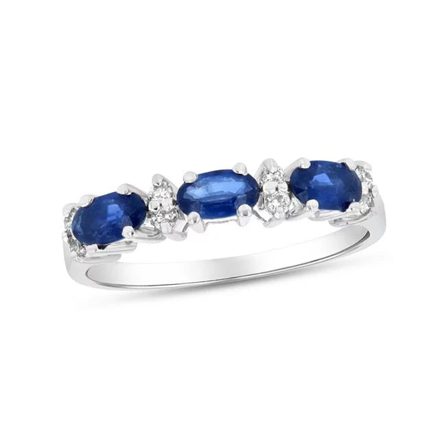 Creations Louis - CTW Gold 8.5 Band, dimension 14K White Diamond & 1.05 Sapphire