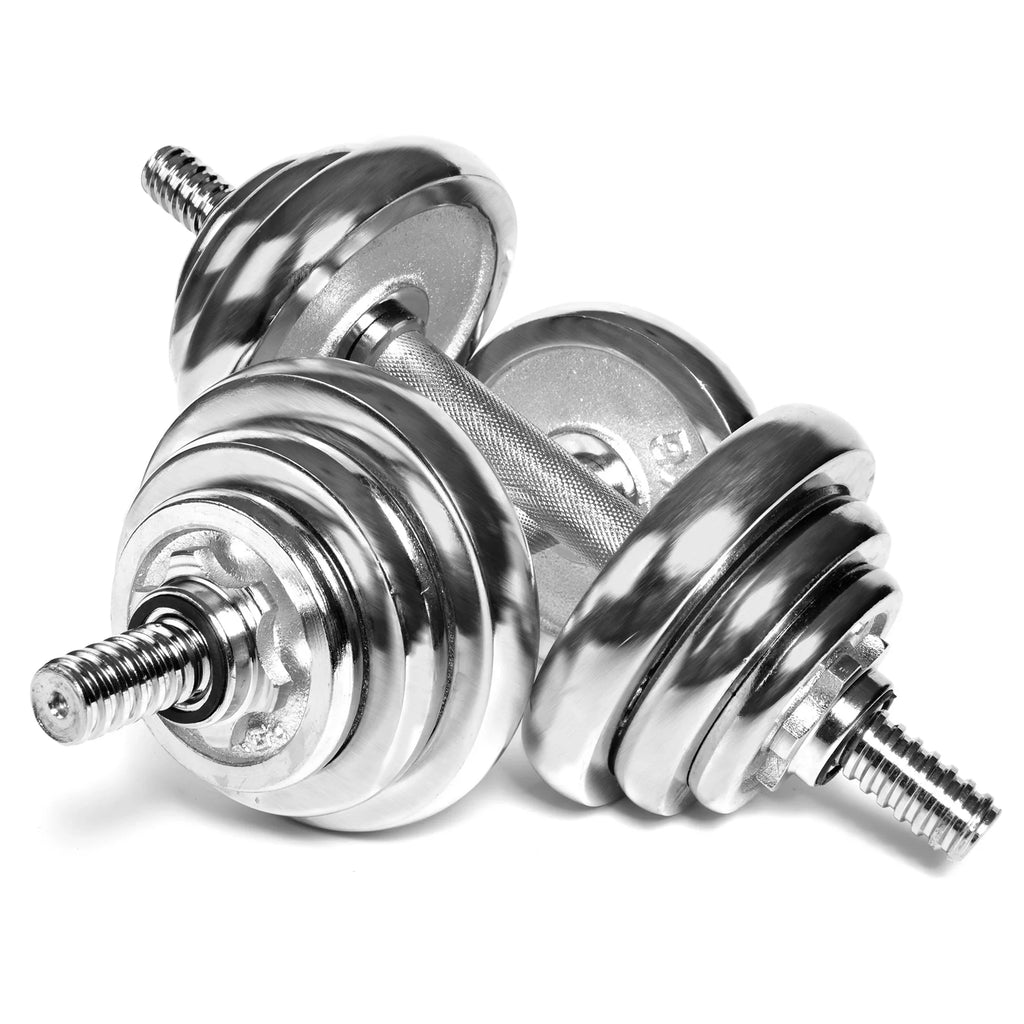 Detachable Fitness Set for Adjustable Barbells 66LB Silver Dumbbell Weight Exercise, Household SAYFUT Dumbbells Gym