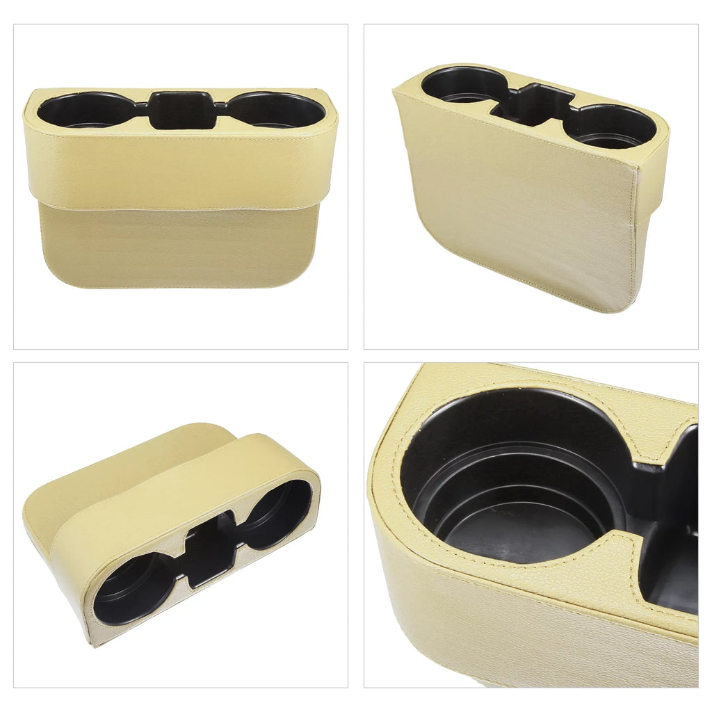 Car Storage Organizer Pocket Console Filler Cup Holder Side Gap Seat Car Beige Multi-function Box Seat