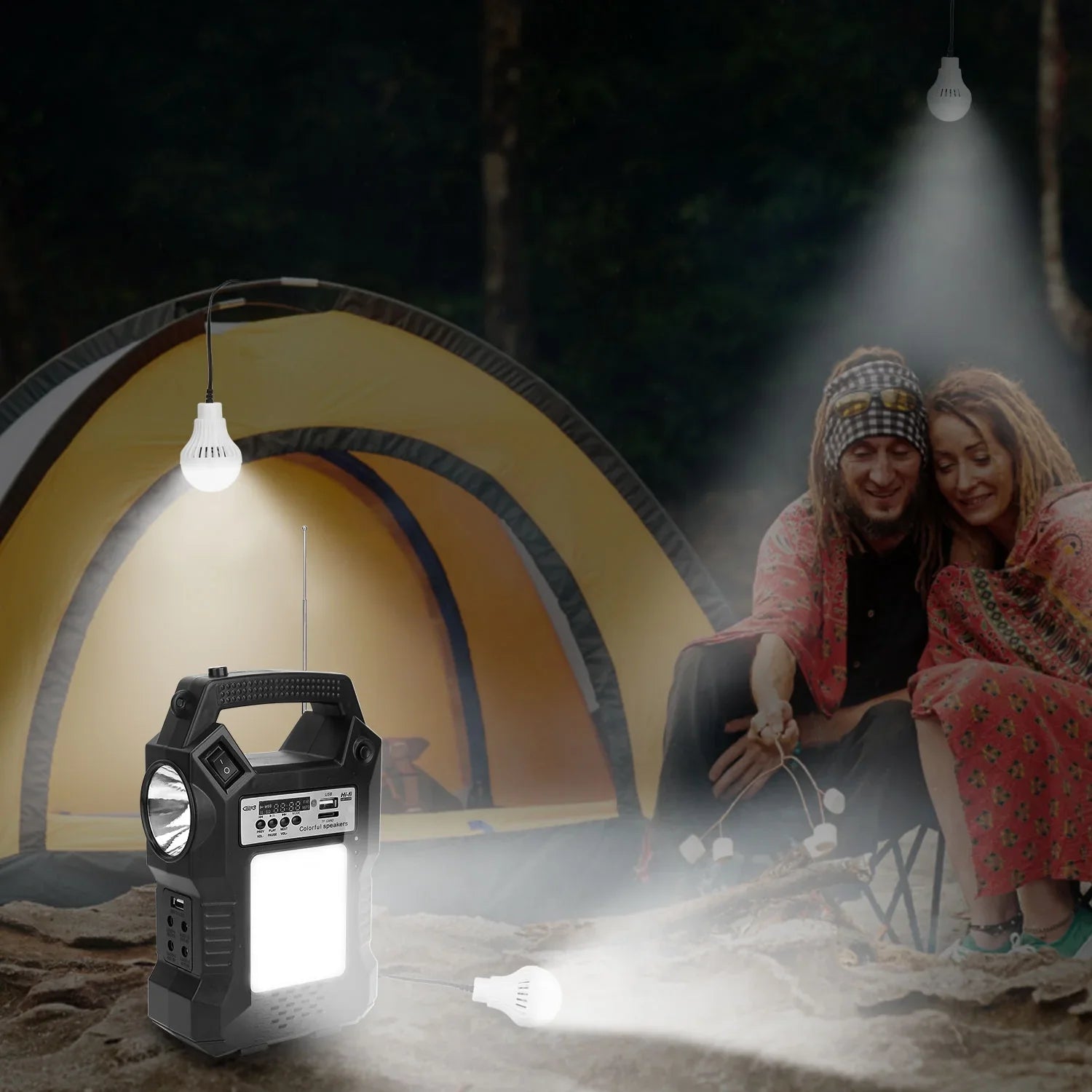 Charge exterior Generator with iMounTEK Bank Portable Bulbs LED Station Station Rechargeable Way Panel Dual Solar for Power 3 Power Powered Hiking Flashlight Camping to