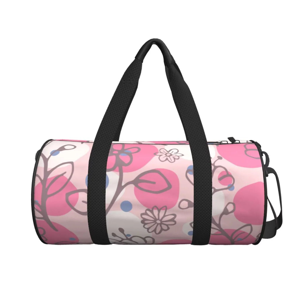 for Sports Travel Bags Stamp Floral Gym XMXT Large Flowers Bag Weekenders Tote Bag Pink Unisex Women,
