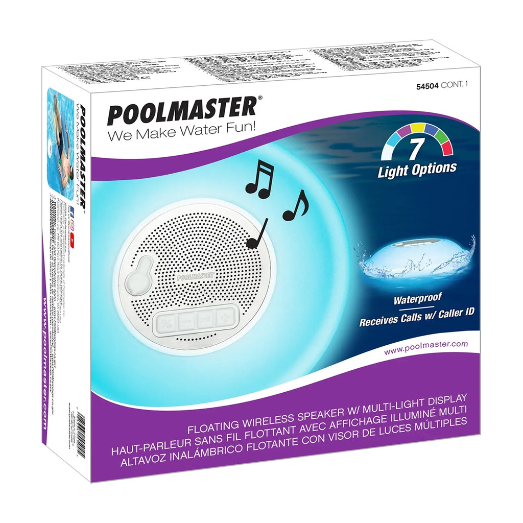 Pools, Bluetooth LED Backlight 7 Functionality Poolmaster Lakes, Waterproof Display Outdoors Multi-Light - for Portable Swimming Color Floating Call with Phone Speaker
