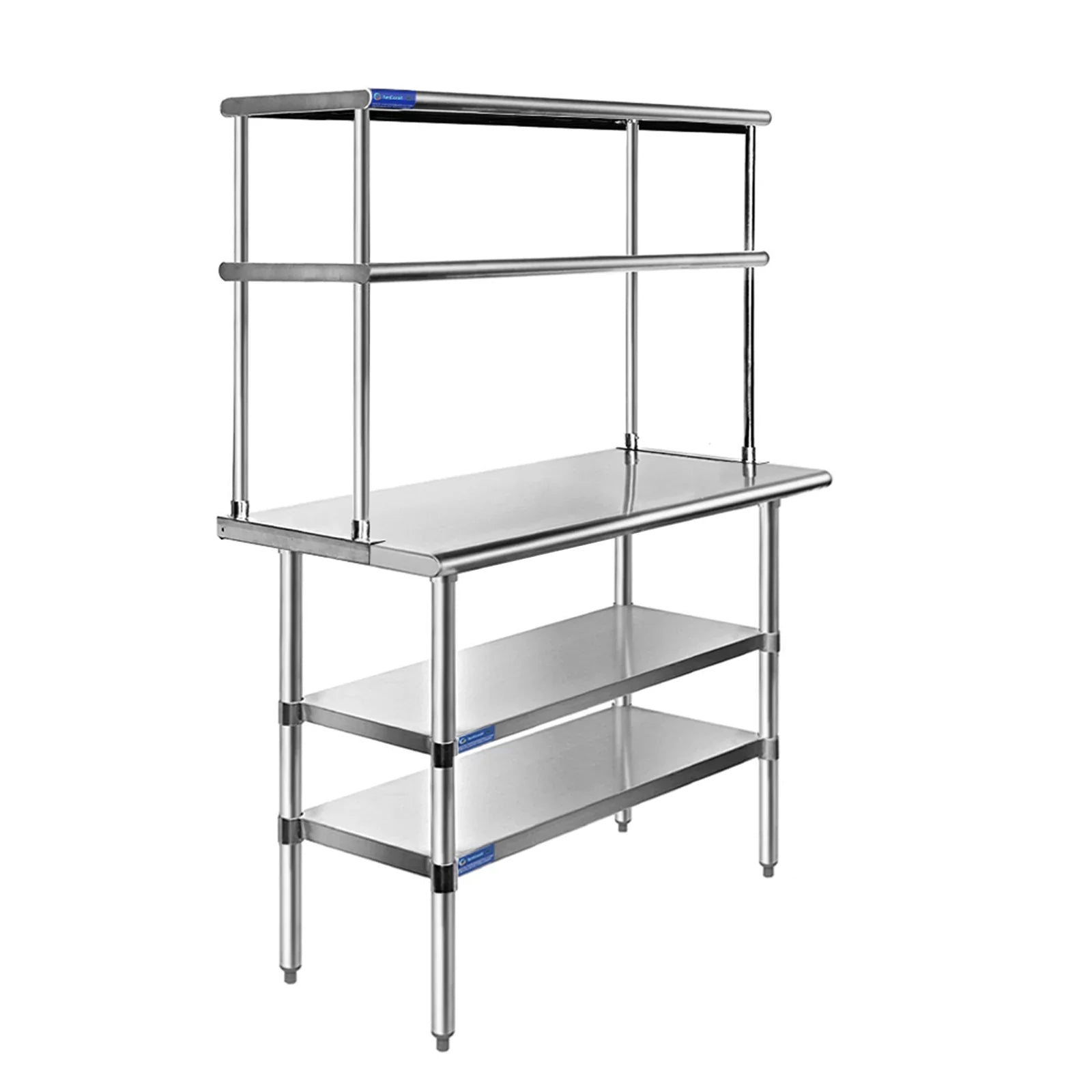 | Double Combo Table 12" | Shelving x Overshelf Table With Prep Metal Wide Kitchen Tier 30" Shelves 14" & Steel Two Work Stainless
