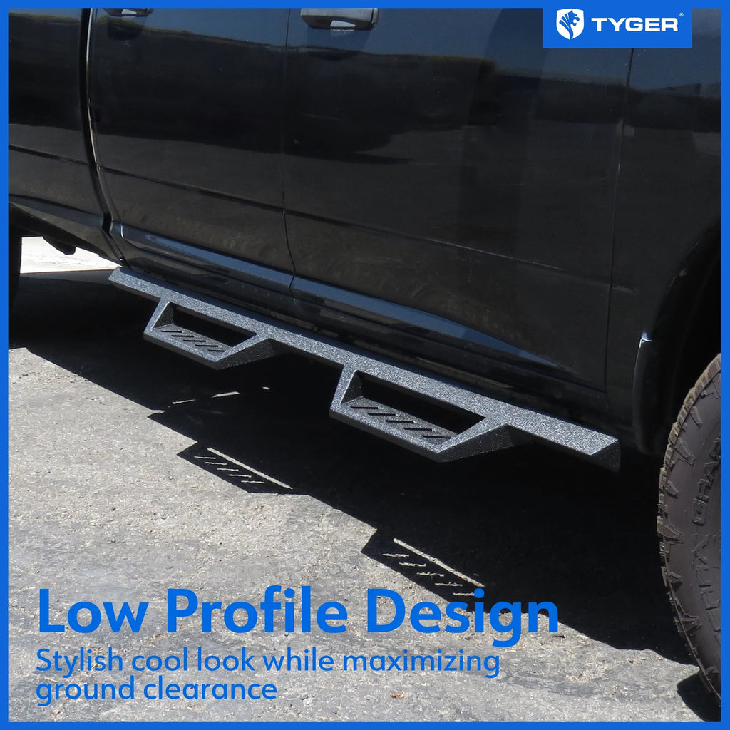 1500; Tyger Step TG-LX3D82348 | Classic Side Drop 2009-2018 with 2500 Bars Ram Running Cab Auto | 3500; Rail | 2010-2024 2019-2024 Crew Step Dodge Compatible LanderX Board Nerf