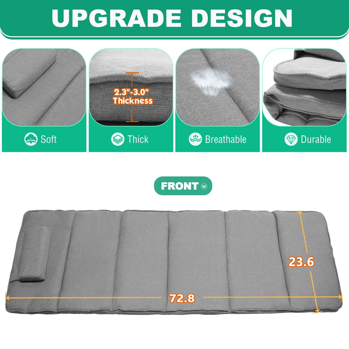 23.6 x x Cot inch Lounge 13 Levels Deck Lilypelle Reclining exterior Chair,Folding Adjustable Bed 6 Chair,71