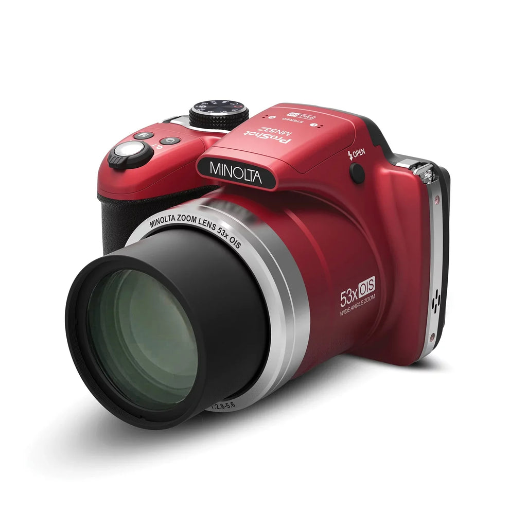 Pro 1080p Pixel Zoom, (MN53Z Mega Optical 16 SD Shot Card with Digital Red) HD 53x & Minolta Full Camera Video HD 16GB