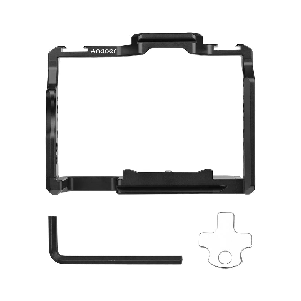 Inch Dual 1/4 Camera II/ with Numerous Cage A7S A7R for A7R Aluminum Cage II A7IV/ A7III/ Alloy III/ Andoer Mounts Shoe A7II/ Threads Replacement Cold Video