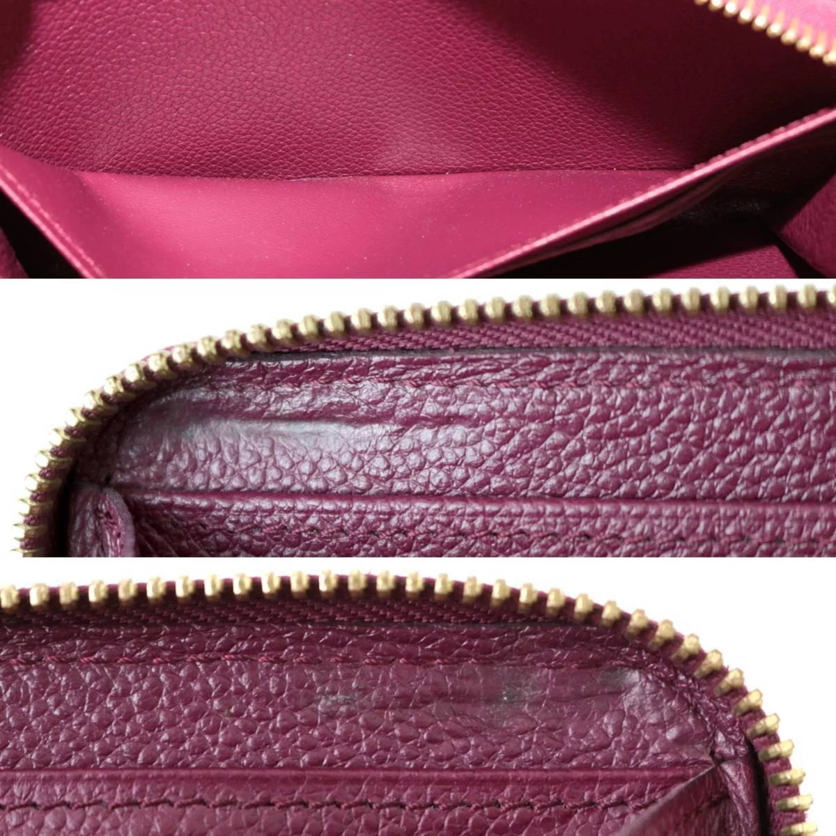 Amplant (Fair) M68571 Monogram Pre-Owned Long Cherry Zippy Berry Wallet