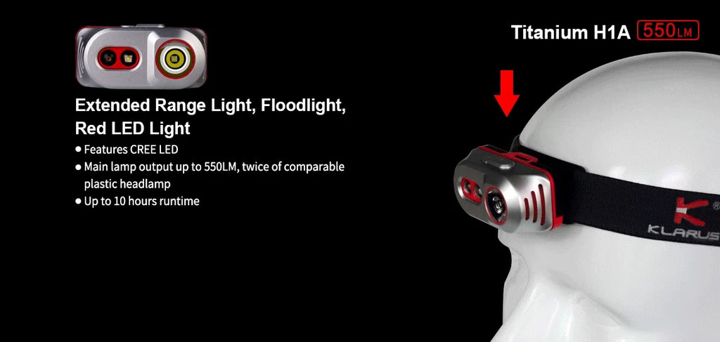 '-550 H1A -CREE Included XP-L Headlamp Lumens Klarus -Battery Rechargeable LED V6
