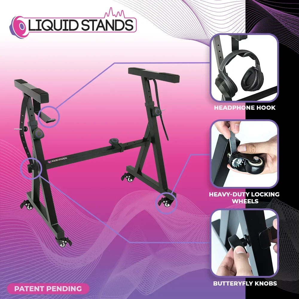 (Refurbished) Z - Stand - Wheels) Stand Stand Adjustable Portable (Black Stands with Key - and design Duty - Keyboard 54-88 Restored Keyboard Piano Piano Stand Fits Electric Pianos Heavy Keyboard Liquid - Music
