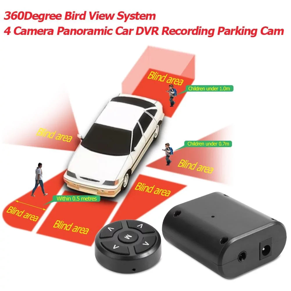 Jocestyle Bird 360 Degree 4 DVR Camera with View Monitor 5in Car System Cam Recording