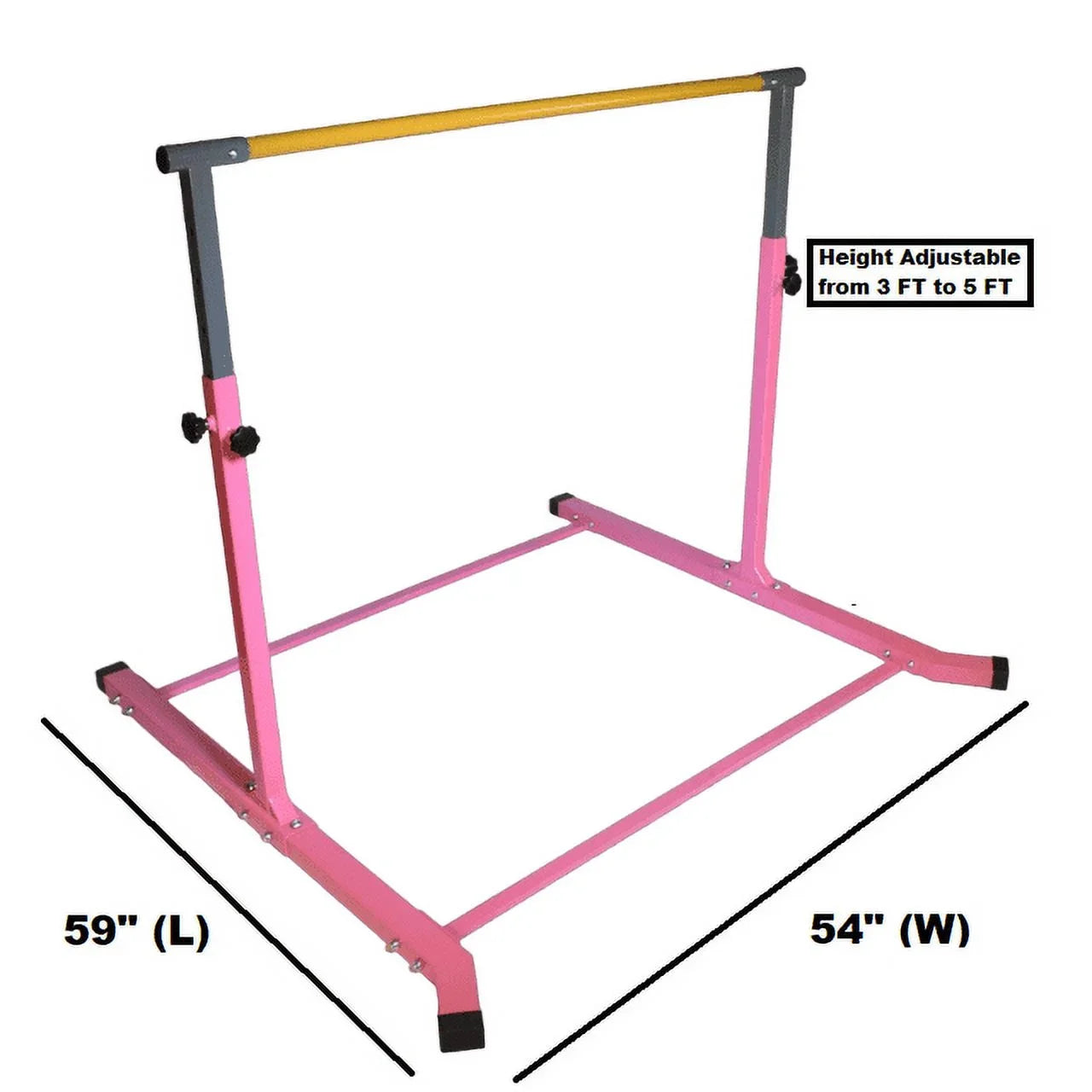 Kip Home Strong Legs, Curved FT, 5 Gymnastic Durable Pink Bar, Junior Star-TD Kids, Adjustable Equipment, for 3-5 Expandable Horizontal Gymnastics, Heavy and Height Training Duty Bar