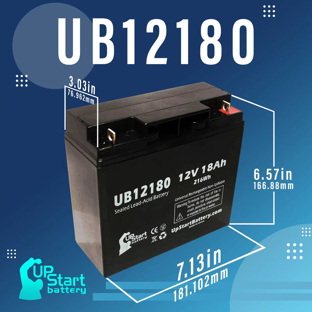 Sealed T4 (12V, Compatible SLA) Acid Battery - 18000mAh, Replacement - Terminal, DATASCOPE 18Ah, UB12180 Pack Universal AGM, 14600003401 3x Lead Battery