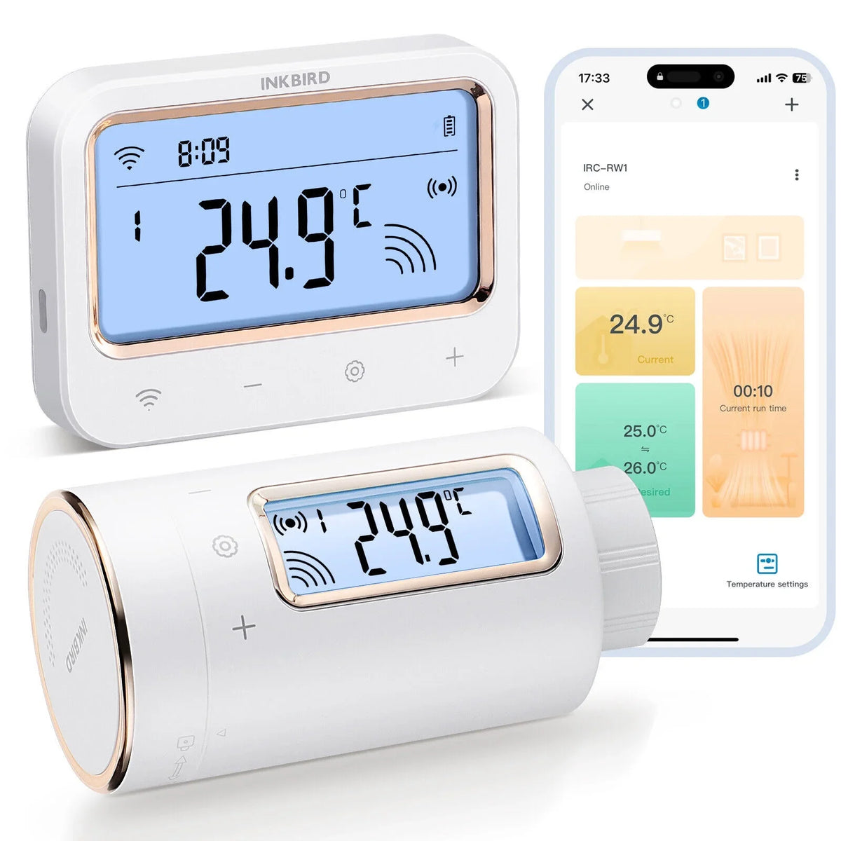 Thermostatic Intelligent Smart Controller Inkbird WiFi Digital Radiator Valve Gateway