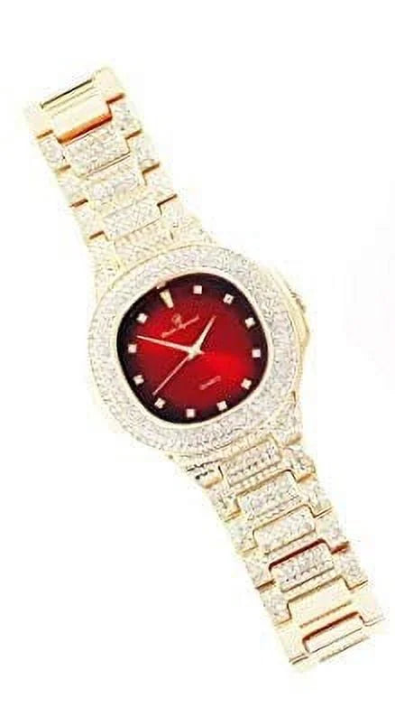 Hip and Power The His&Hers Watch On Bling'ed Dance ST10325/ST10364 and (Gld Red) to Couples - King Floor Out Flaunt Queen Perfect for Set Hop Off Blood