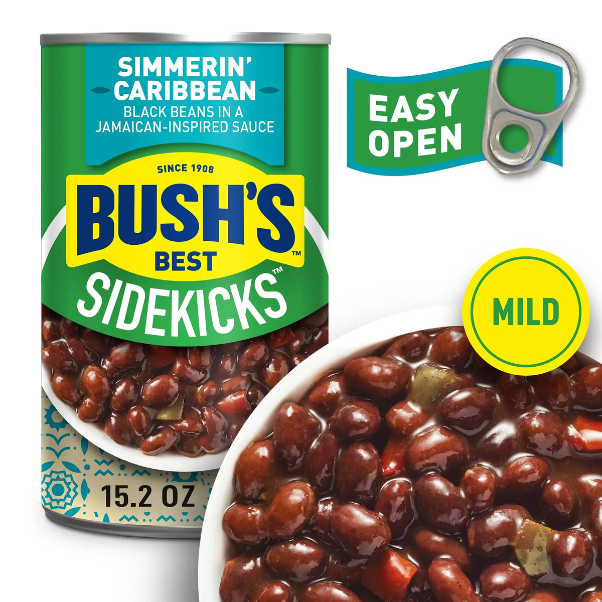 Bush,S 15.2 12) Oz Of Canned Simmerin, Caribbean (Pack Source Low Plant Gluten Protein Best Beans Free, Black Sidekicks, And Fat, Fiber, Based Of
