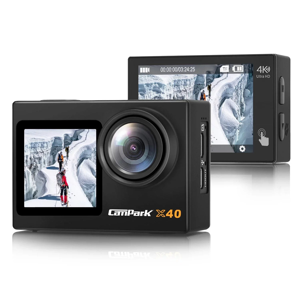 Camera Underwater WiFi Campark Action Waterproof Camera 4.0 Camera External 20MP Sports Ft Zoom Remote Support Control EIS 4K Mic 30FPS Camera 131 Vlog