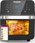 Controls, 15.5Qt 50F-425F HOZO 1800W, Family Rotisserie Thermometer X-Large Temp Integrated Kit, Fryer Smart SS &-Skewer Powerful Oven, dimension, Air Basket Brio