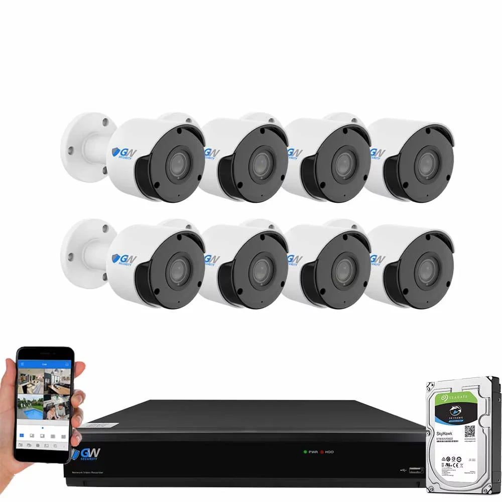 Face/Human/Vehicle 8MP Security 3840TVL Cameras, AI 2TB with Alert exterior Detection, DVR x Playback, System 8 Hard Camera Smart CCTV 4K 8MP Security & Channel 8 Home GW Microphone Drive AI and