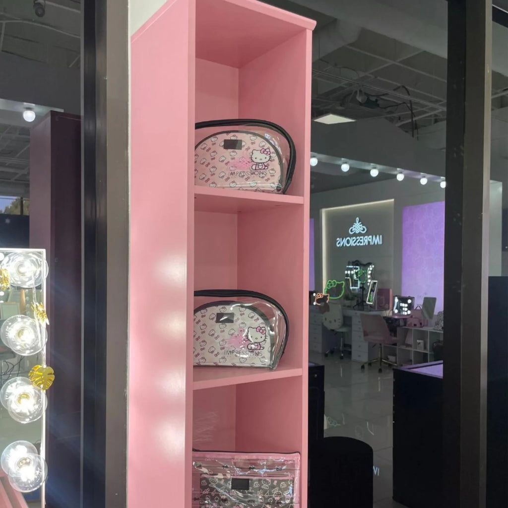 2 (Pink) Pcs Hello Bag Nested Travel Holding for Purses, Kitty Vanity Impressions Clutch Makeup Makeup