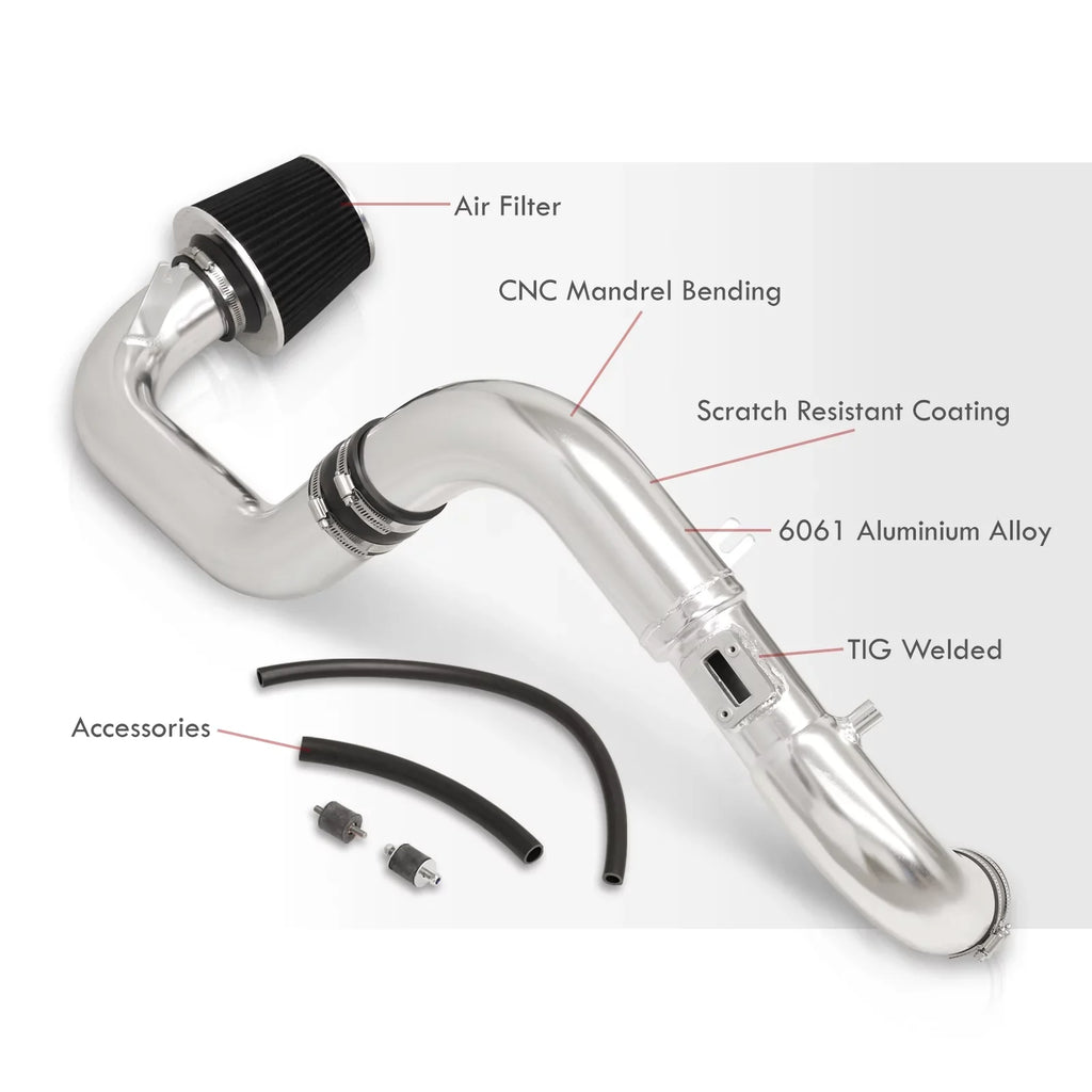 Civic 2008 L4 10 2011 Polished System CAI JDM 11 1.8L 06 2009 Honda AJP + Compatible/Replacement Air EX Pipe Distributors For Piping Intake 09 Induction 07 Aluminum 2007 Filter 2010 LX DX 2006 Cold 08