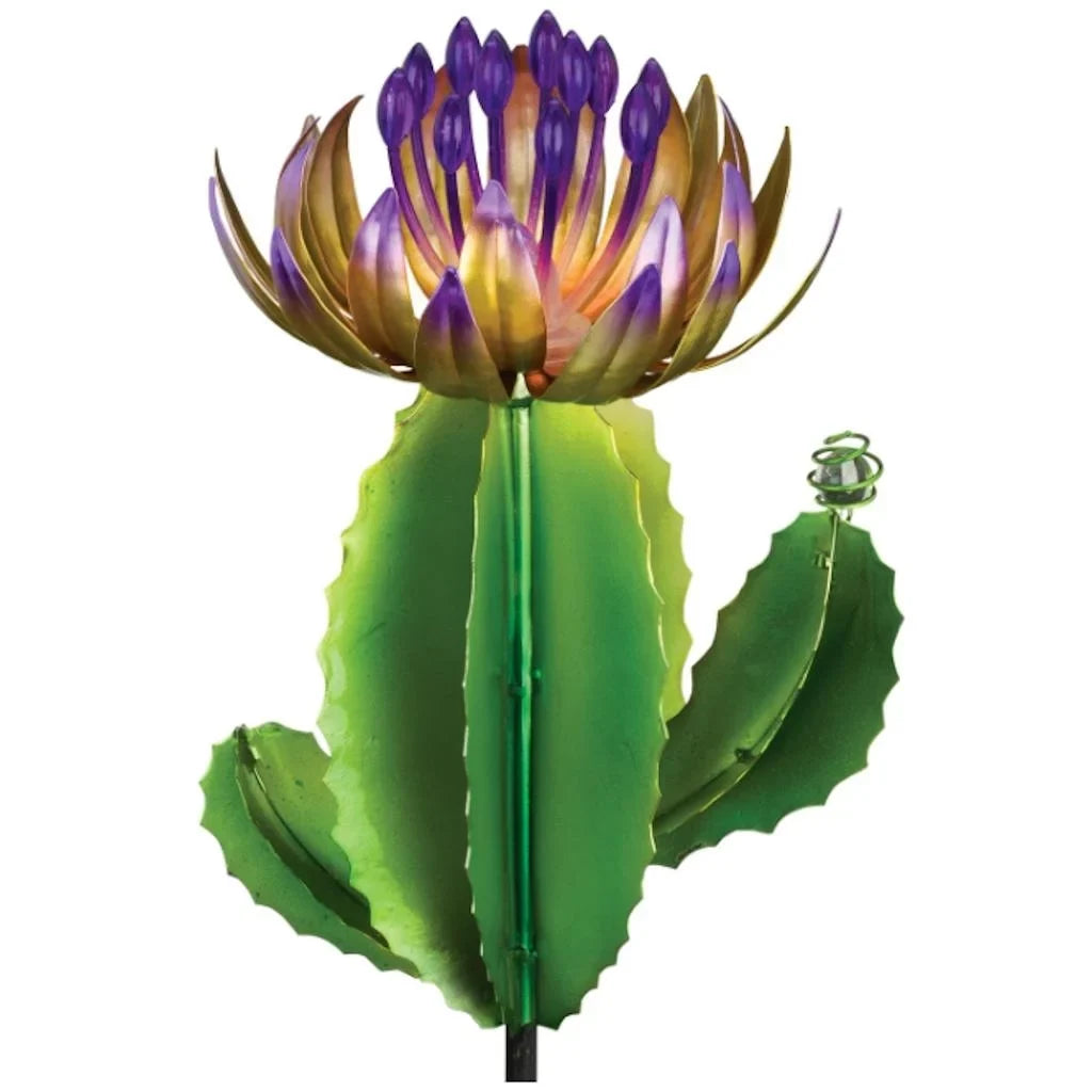 Solar Purple 12498 Art Cactus - Gift Barrel LED Regal Stake Light and Garden 35.5"
